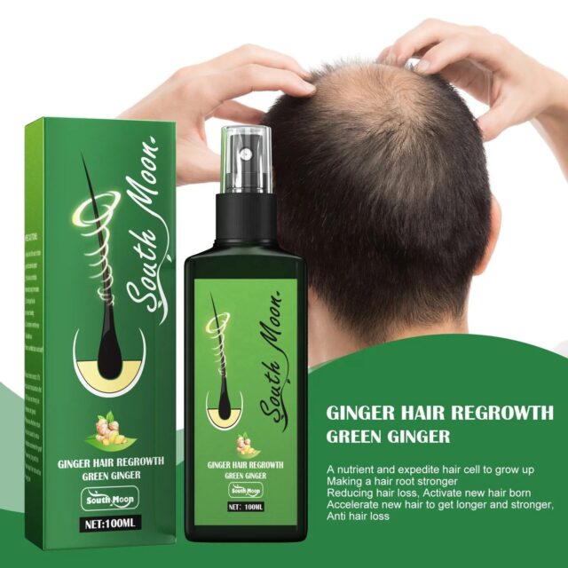 South Moon 100% Natural Organic Rapid Regrowth Ginger  Bald Hair Treatment Oil For Anti Hair Loss Growth Spray